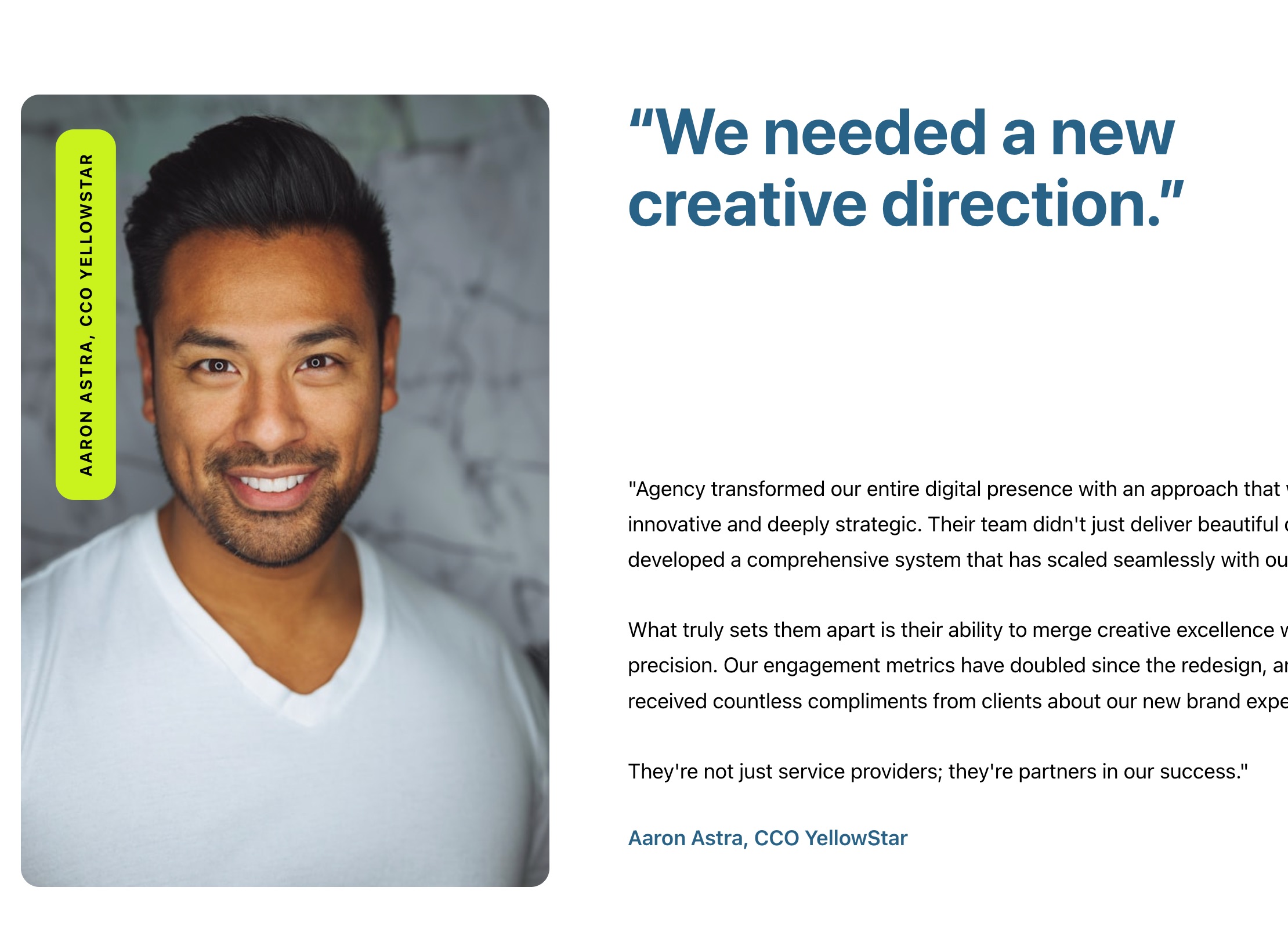 Ollie Agency Testimonial