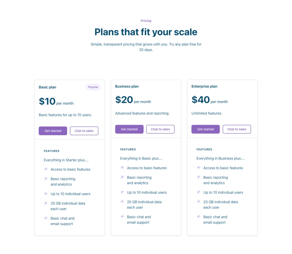 Pricing Table 01