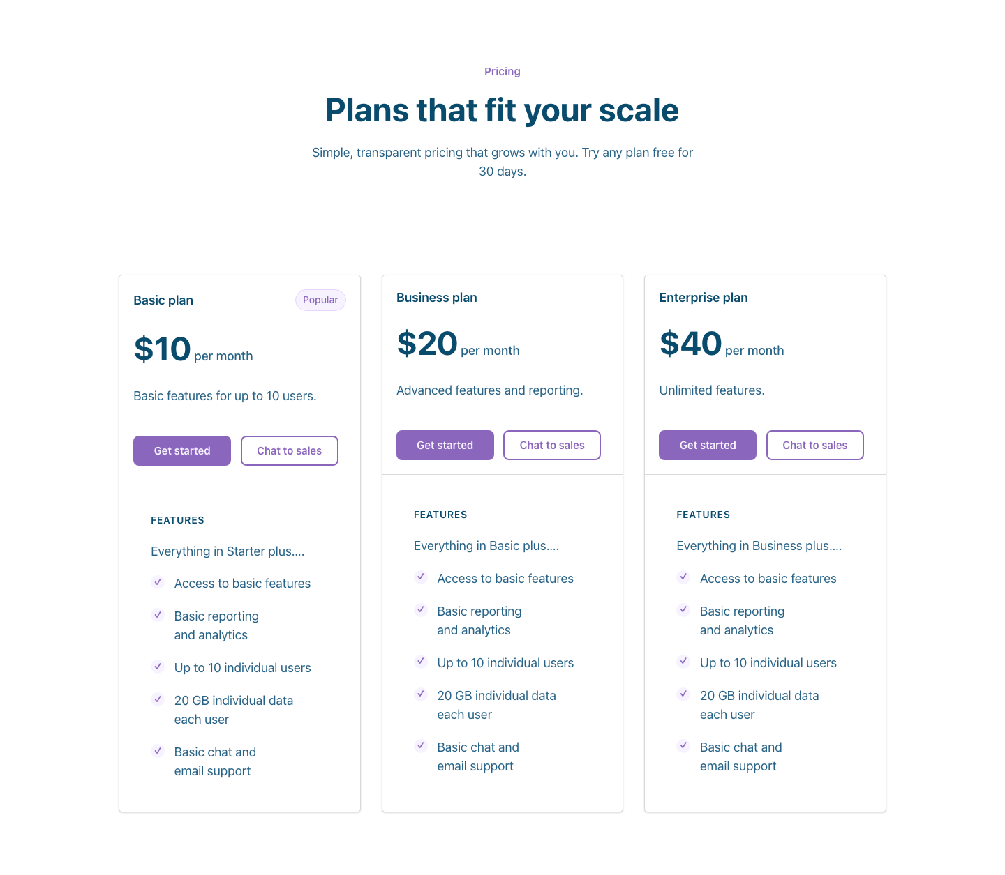 Pricing Table 01